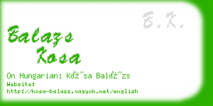 balazs kosa business card
